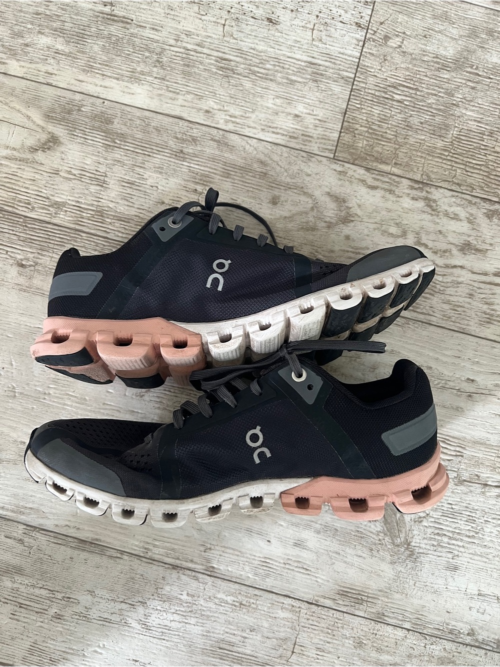On Running Women's Cloud Sneakers in Black and Pink
